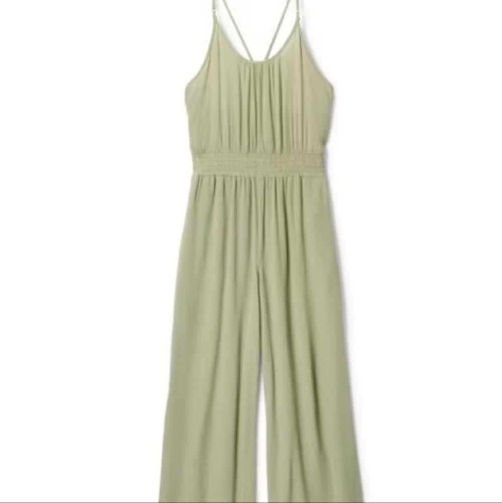 Prana Fernie Wide Leg Olive Green Jumpsuit